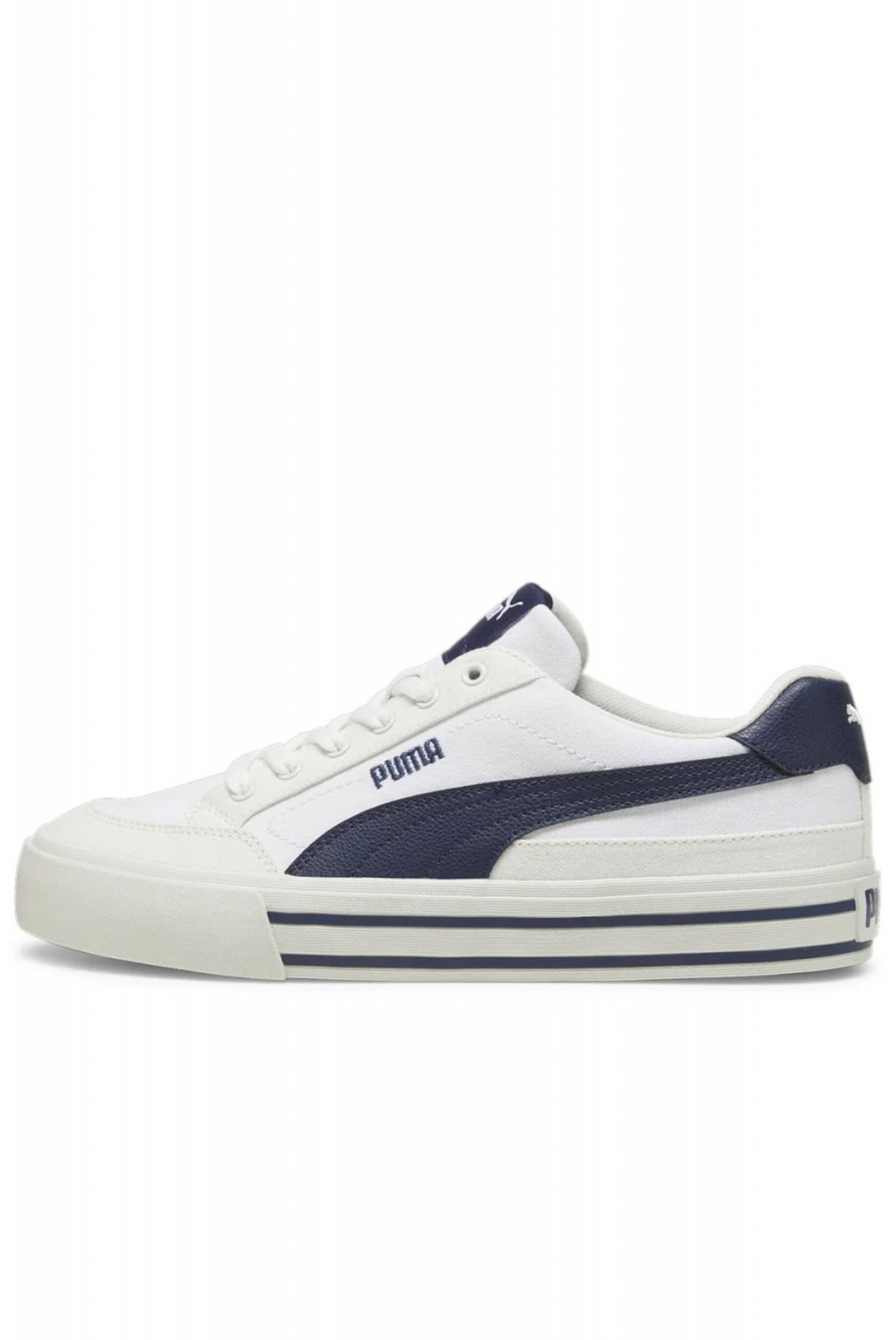 Basket toile Court classic Puma 04  White-PUMA Navy-Vapor Gray 396353