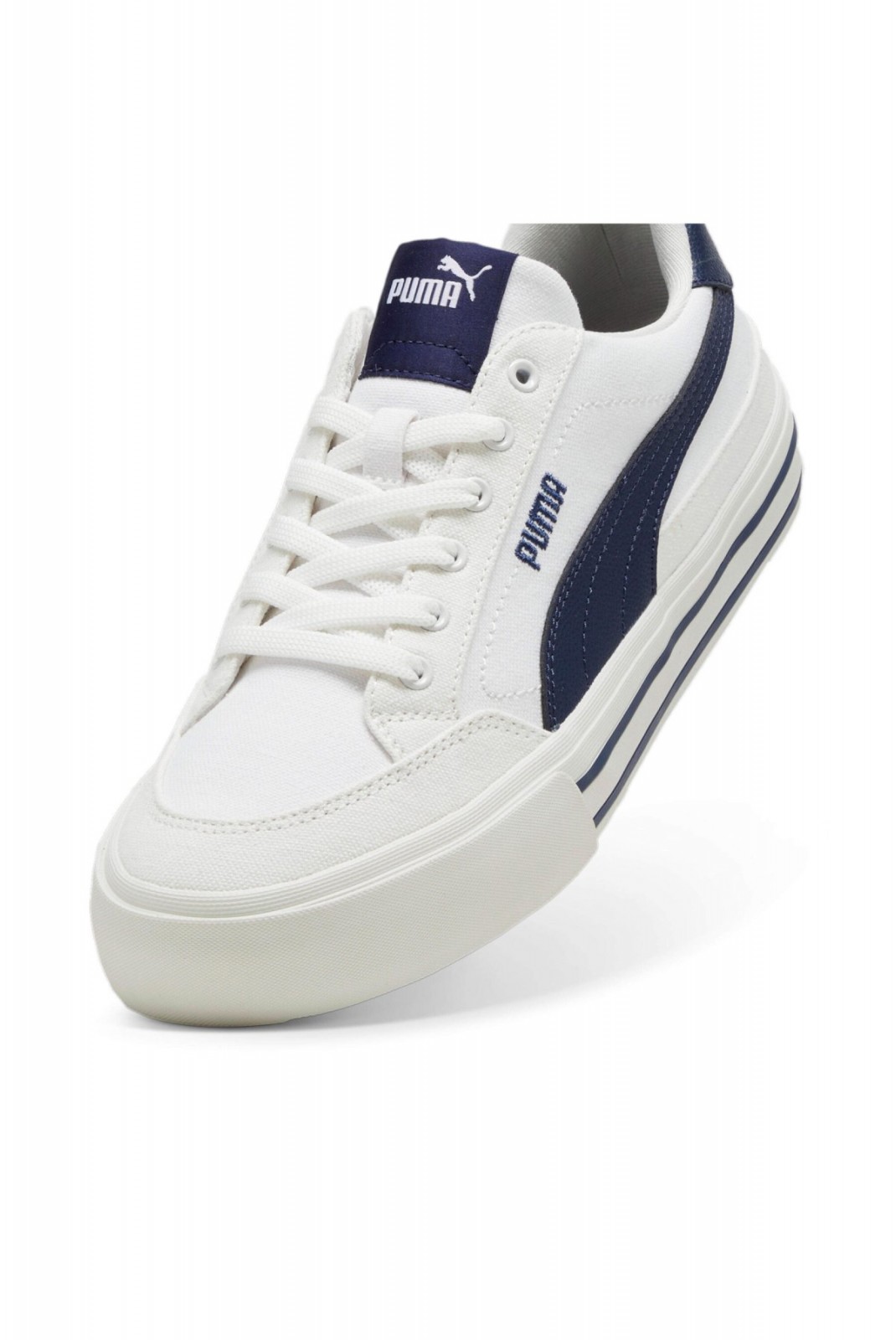 Basket toile Court classic Puma 04  White-PUMA Navy-Vapor Gray 396353