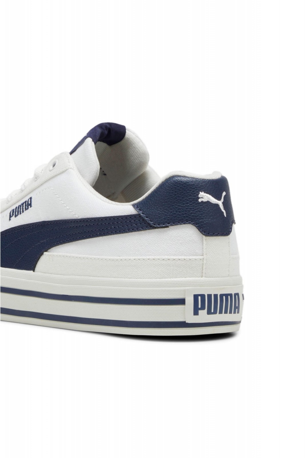 Basket toile Court classic Puma 04  White-PUMA Navy-Vapor Gray 396353