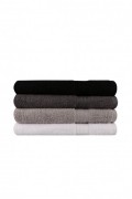 Ensemble de serviettes de bain (4 pièces) - 70x140cm - White / Grey / Dark Grey / Black - 1418