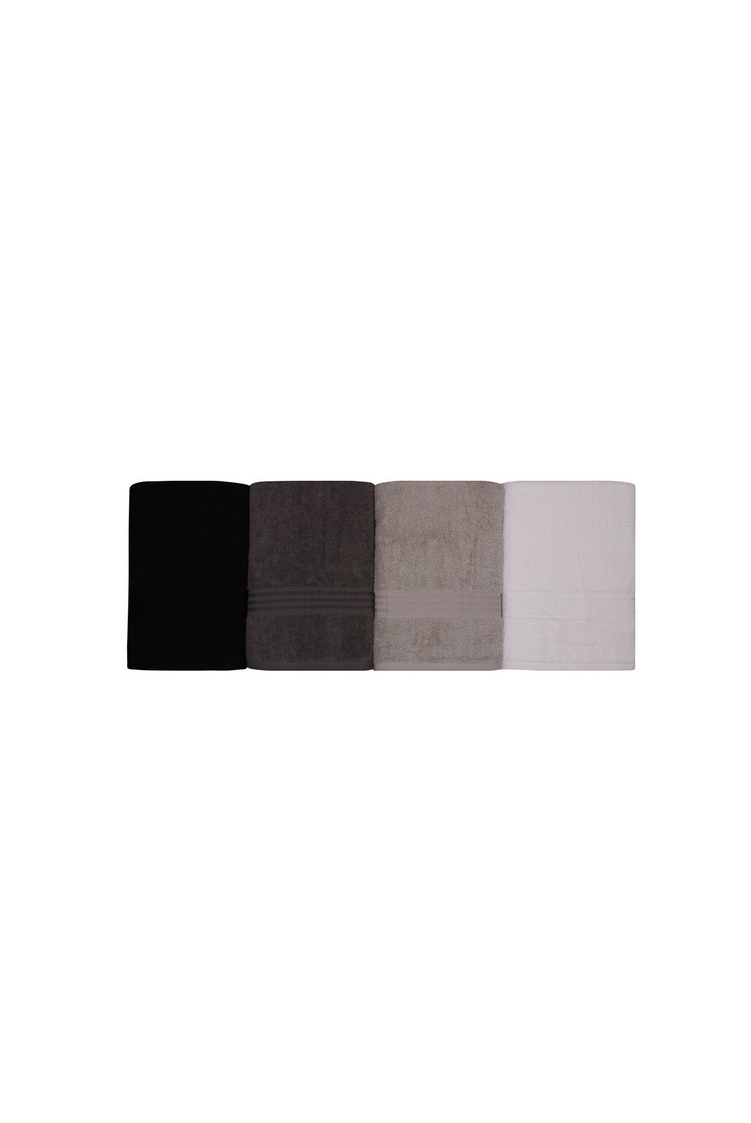 Ensemble de serviettes de bain (4 pièces) - 70x140cm - White / Grey / Dark Grey / Black - 1418