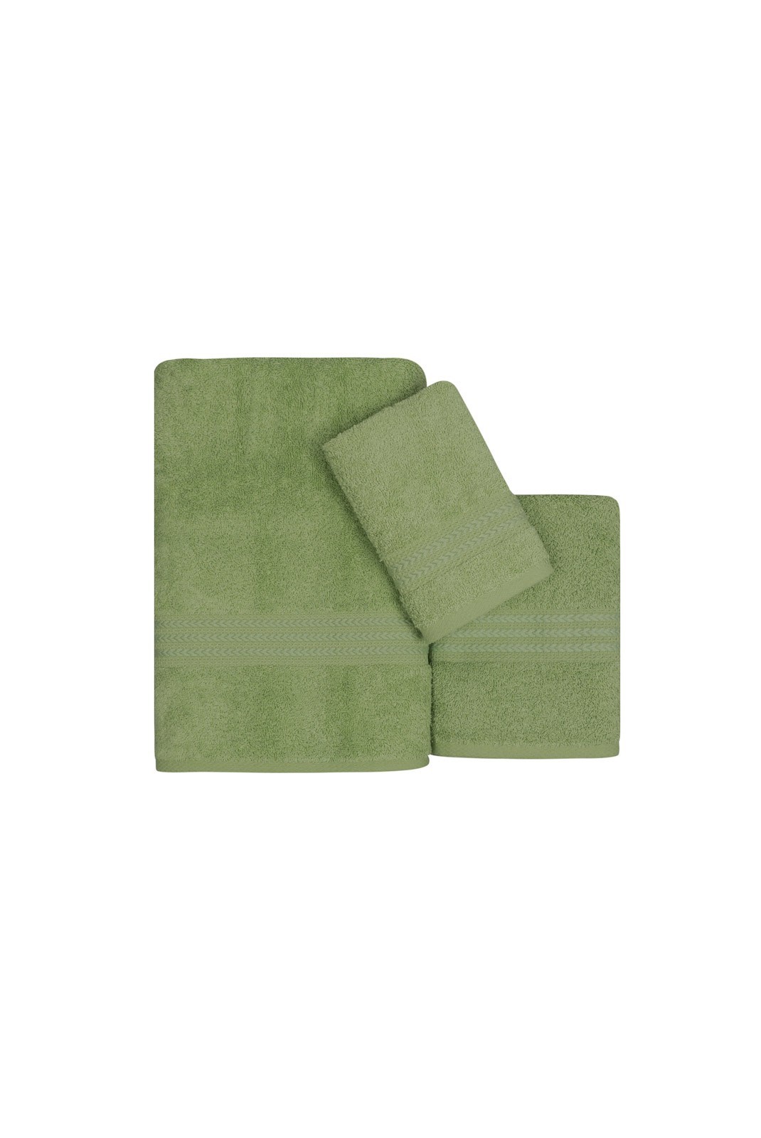 Ensemble de serviettes (3 pièces) - 30x50cm/50x90cm/70x140cm - Green - 1555