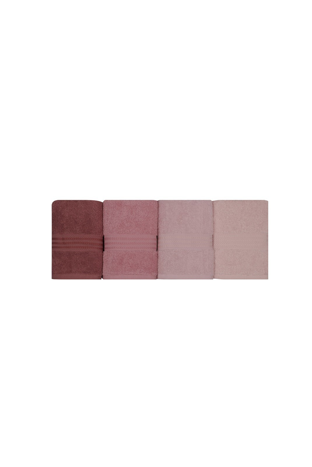 Ensemble de serviettes à main (4 pièces) - 50x90cm - Light Pink / Powder / Dusty Rose / Cream - 2257