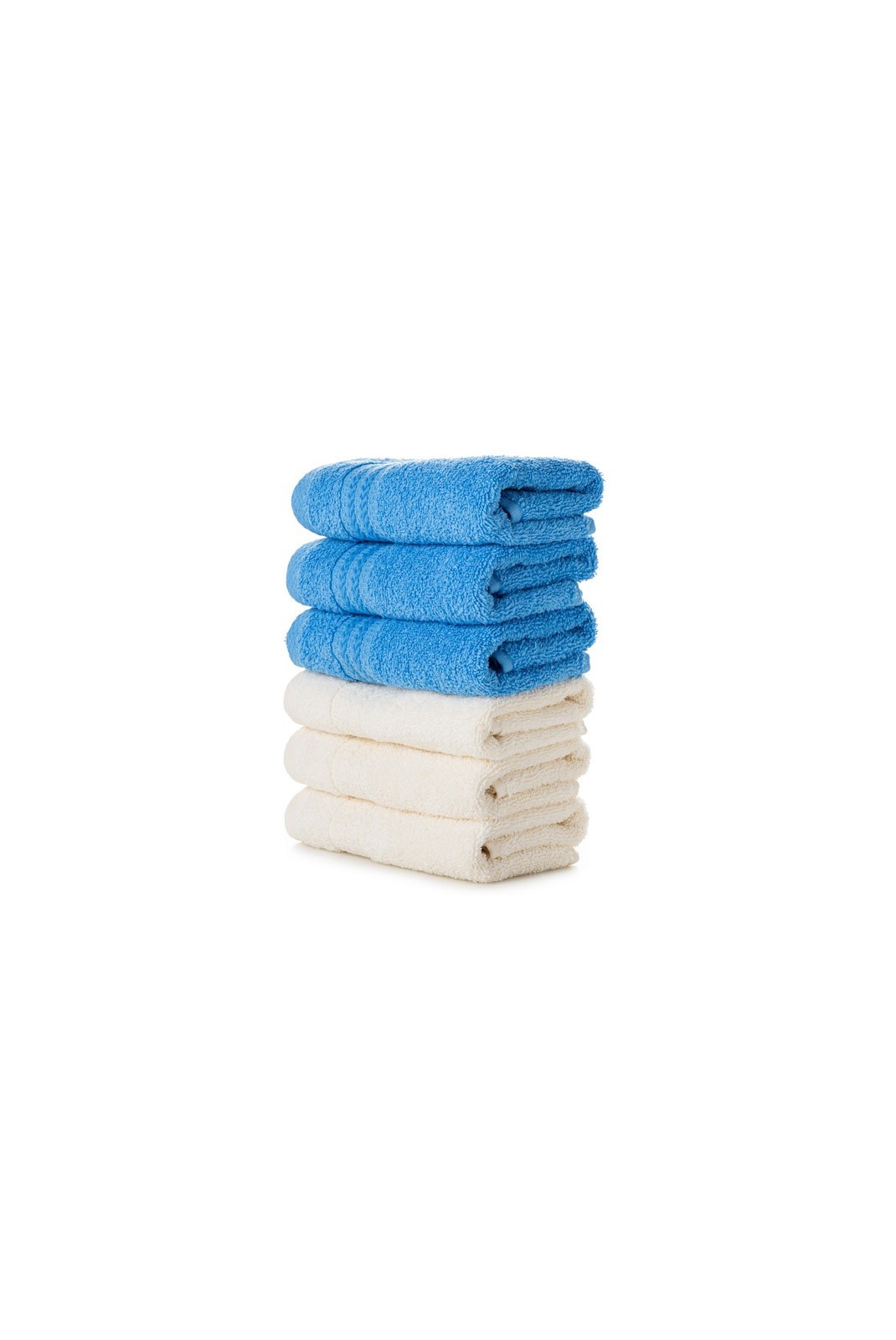 Ensemble de serviettes de toilette (6 pièces) - 30x50cm - Blue / Cream - 3365