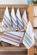 Ensemble de serviettes de toilette (6 pièces) - 40x60cm - White / Brown / Yellow / Dark Blue / Purple / Grey - 1191