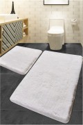 Ensemble de tapis de bain en Acrylique (2 pièces) - 50x60cm/60x100cm - Ecru - 2162