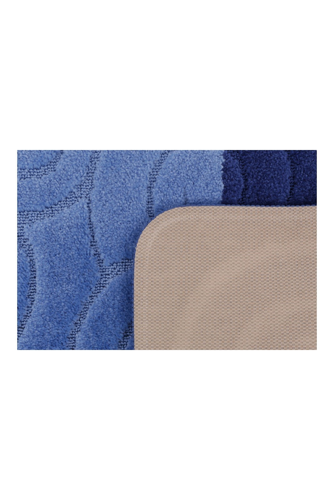 Ensemble de tapis de bain (2 pièces) - 50x60cm/60x100cm - Blue / Dark Blue - 1085