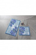 Ensemble de tapis de bain (2 pièces) - 50x57cm/57x100cm - Blue / Purple / Green / White - 1095