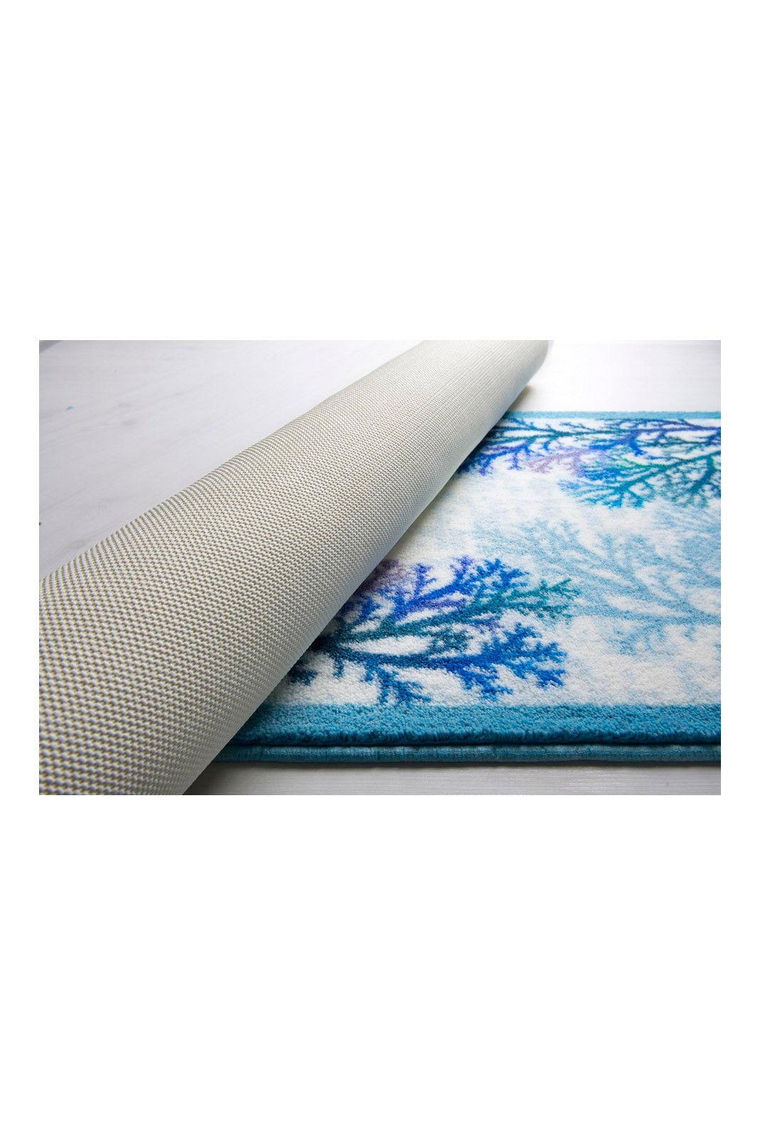 Ensemble de tapis de bain (2 pièces) - 50x57cm/57x100cm - Blue / Purple / Green / White - 1095