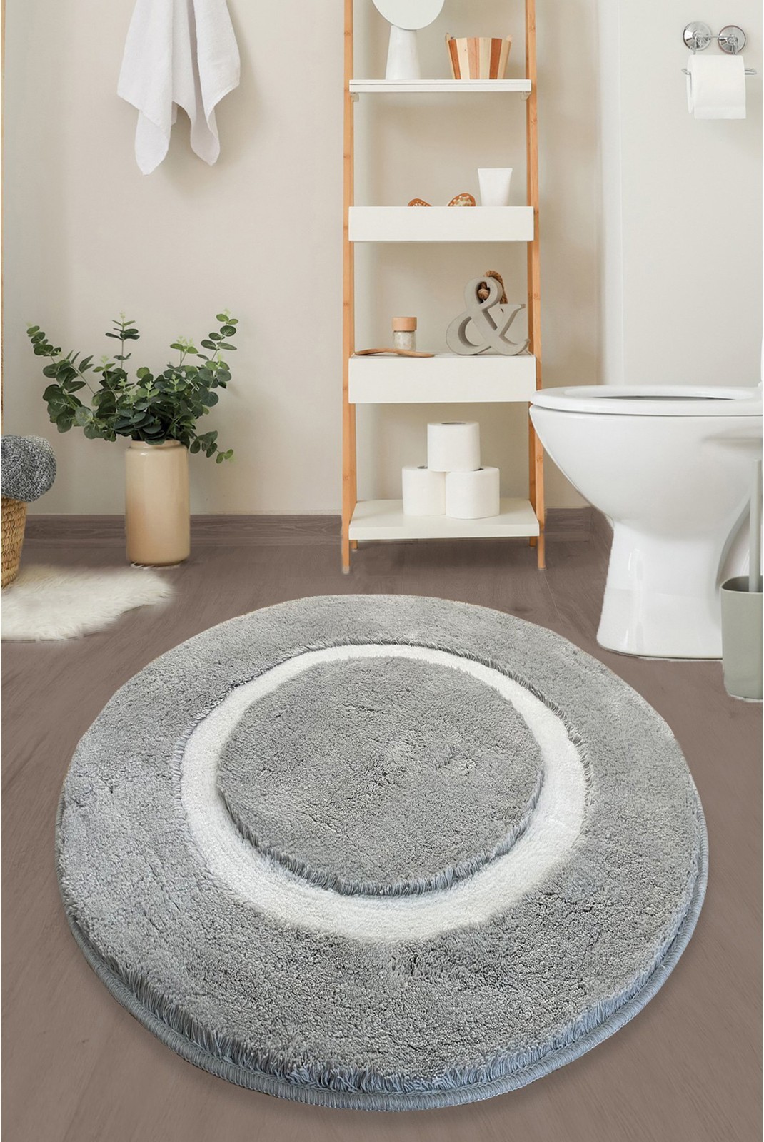 Tapis de bain en Acrylique - 90cm - Grey - 5391