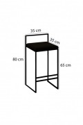 Tabouret de bar - Fume - 118BRN1169