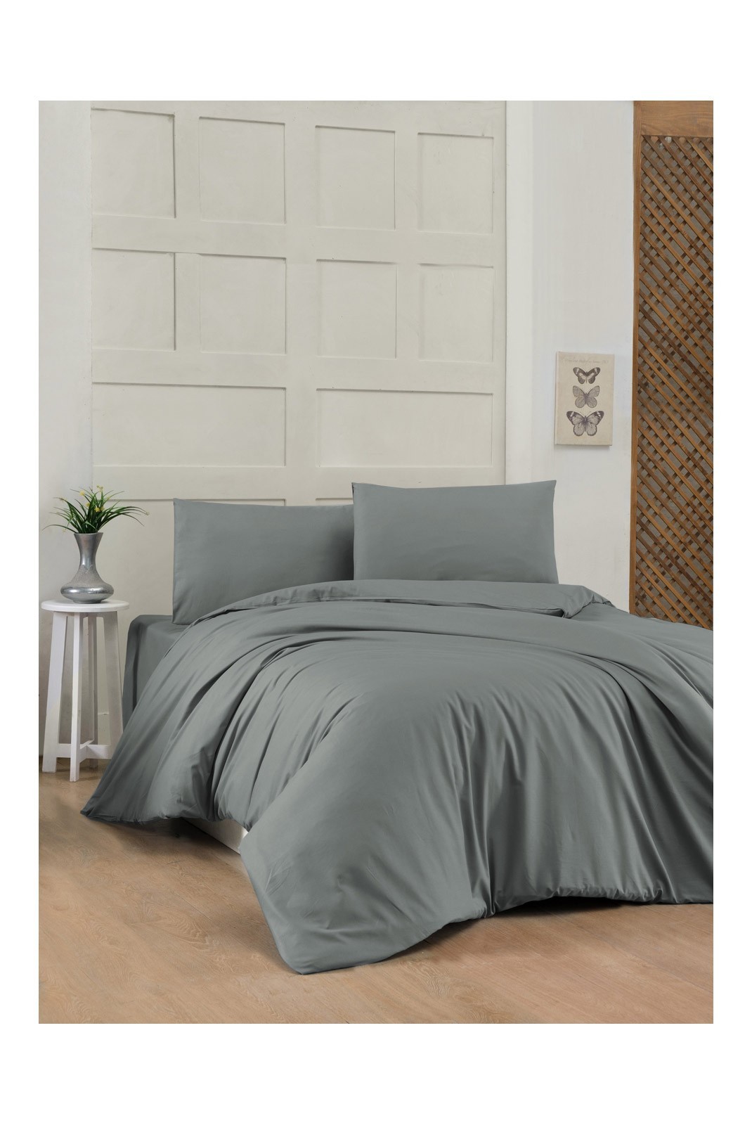 Ensemble de housse de couette renforcé pour lit king size - 240x220 - Dark Grey - 473