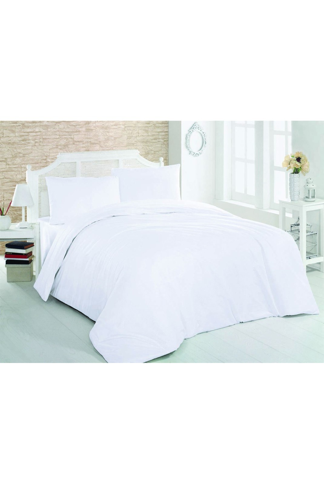 Ensemble de housse de couette renforcé pour lit king size - 240x220 - White - 481