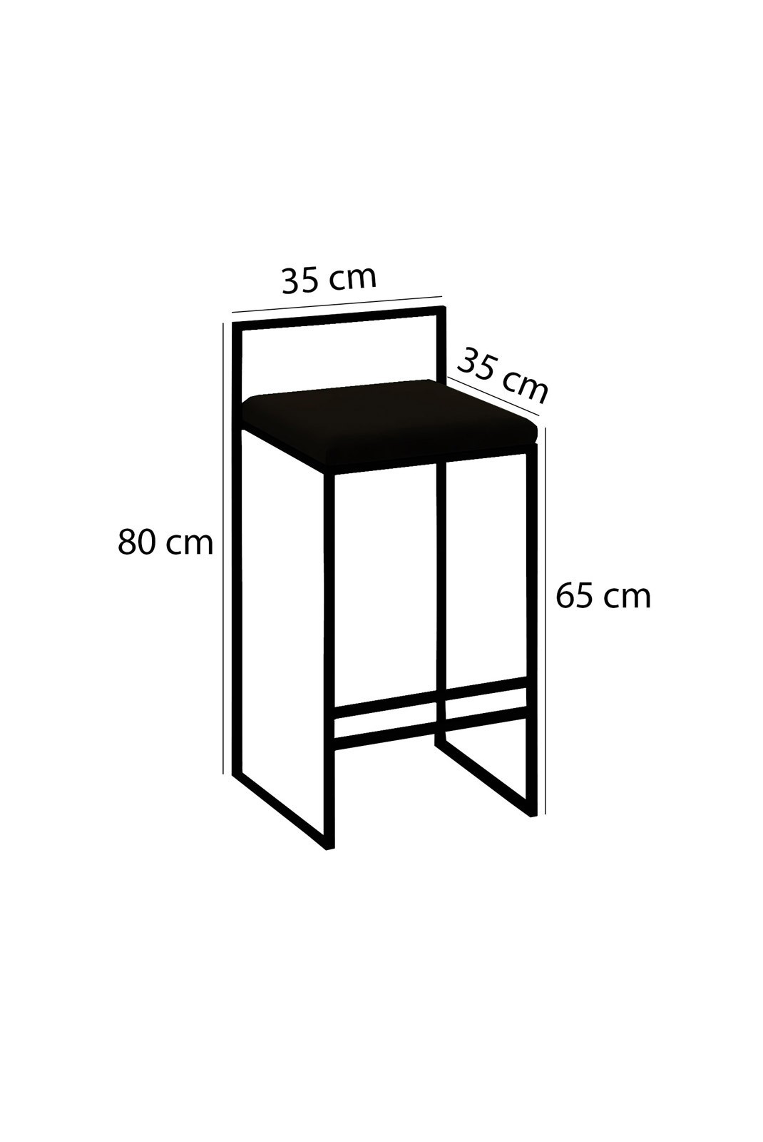 Tabouret de bar - Black - 118BRN1172