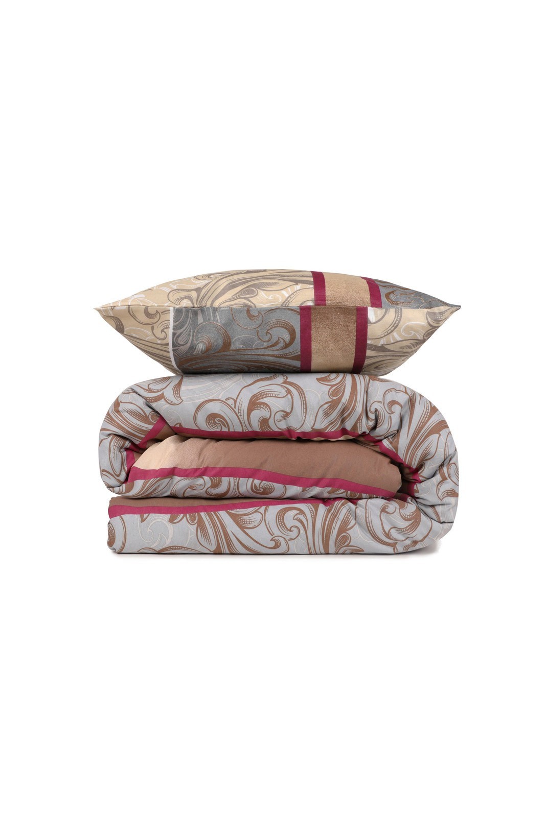 Ensemble de housse de couette Super King - 260x220 - Cream / Beige / Grey / Claret Red / White - 495