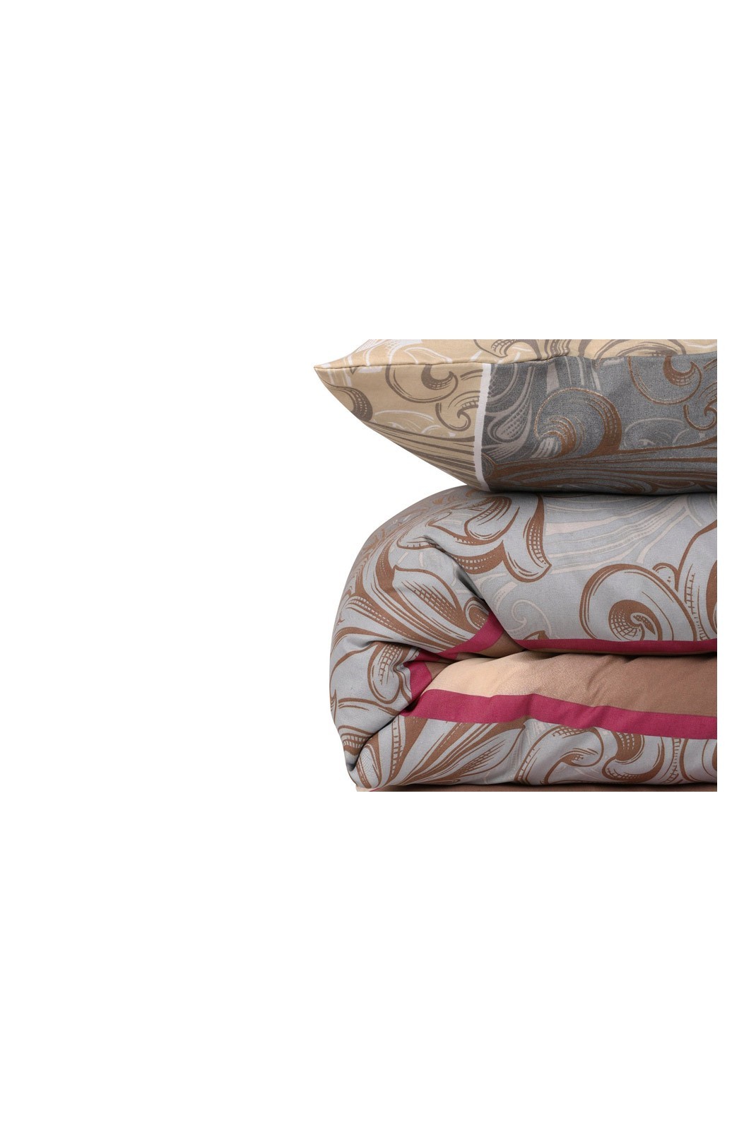 Ensemble de housse de couette Super King - 260x220 - Cream / Beige / Grey / Claret Red / White - 495