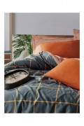 Ensemble de housse de couette simple renforcé - 140x200 - Cinnamon / Dark Blue - 590