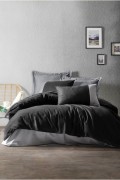 Ensemble de housse de couette simple renforcé - 140x200 - Black / Grey - 694