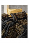 Ensemble de housse de couette simple en satin - 140x200 - Gold / Black - 660