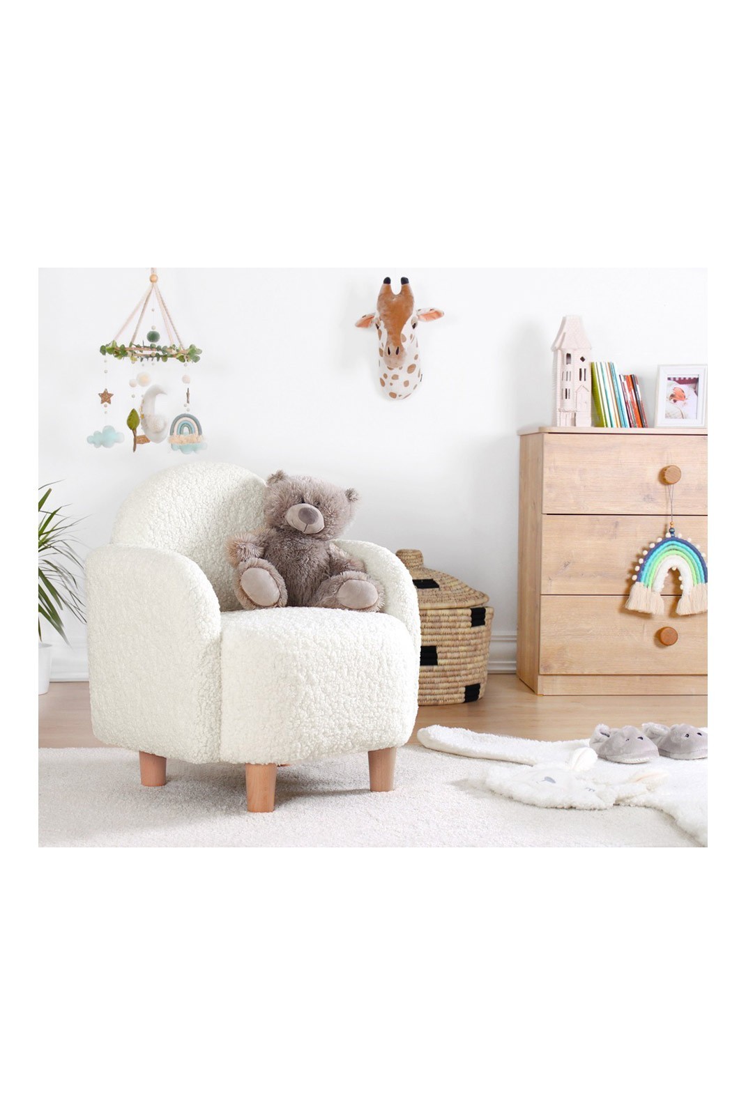 Fauteuil à oreilles pour enfant - White - 209FLF1116