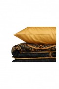 Ensemble de housse de couette simple en satin - 140x200 - Gold / Black - 660