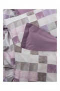 Ensemble de housse de couette simple renforcé - 140x200 - Dusty Rose / White / Purple / Brown - 410