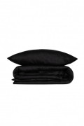 Ensemble de housse de couette en satin pour lit super king size - 260x220 - Black - 492