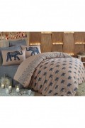 Ensemble de housse de couette simple - 140x200 - Blue / Beige - 513