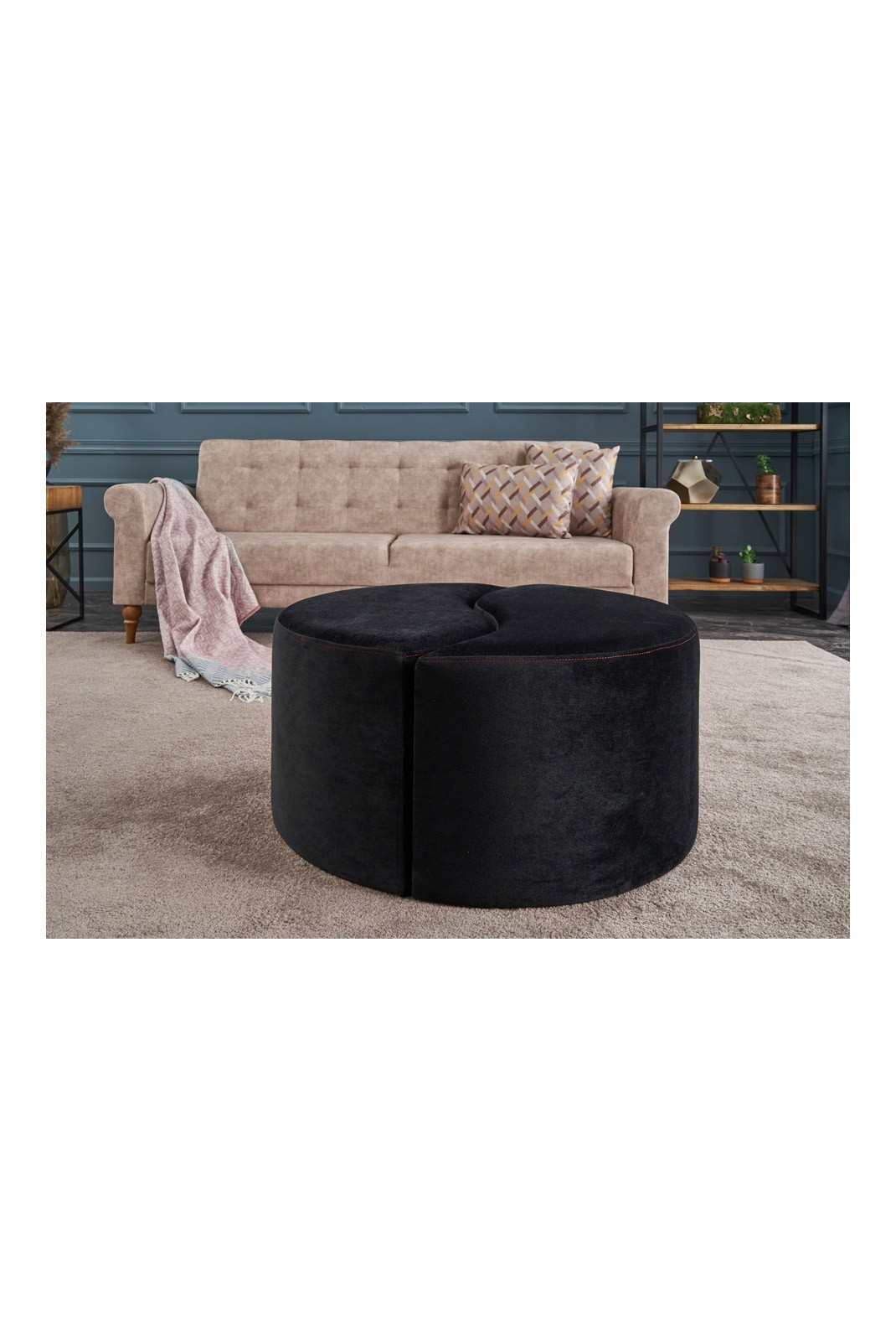 Pouf - Anthracite / Pink - 825BLC1611