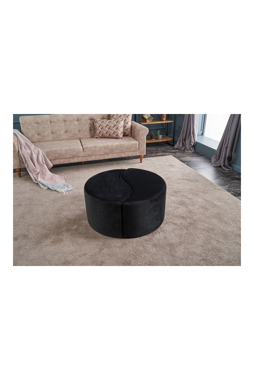 Pouf - Anthracite / Pink - 825BLC1611