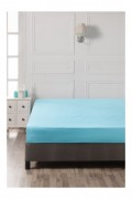 Drap housse simple renforcé - 90x190+25 - Turquoise - 004