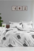 Ensemble de housse de couette renforcé pour lit king size - 240x220 - White / Grey / Black - 122