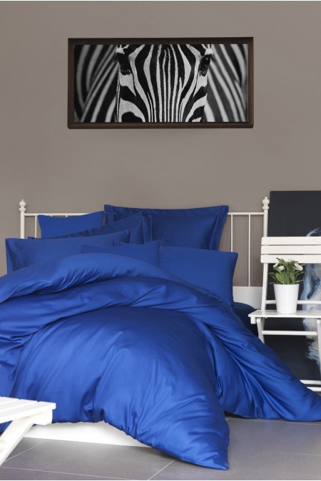 Drap housse simple en satin - 90x190+30 - Dark Blue - 104