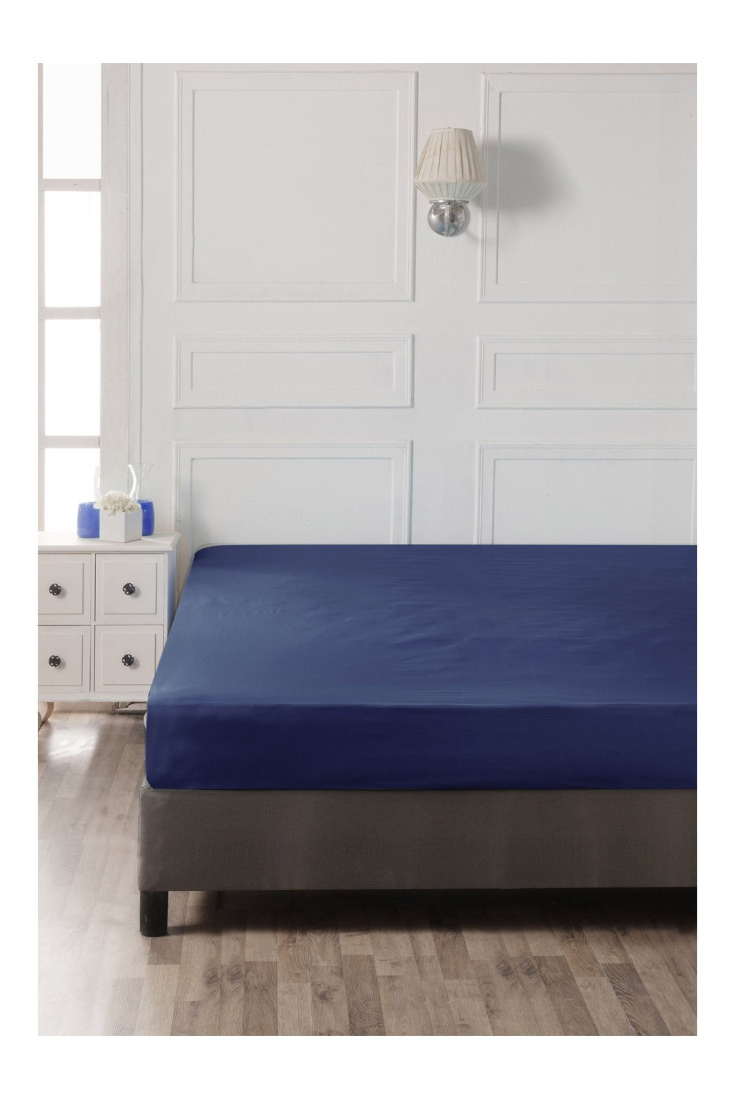 Drap housse simple renforcé Small - 90x190+30 - Sax Blue - 114