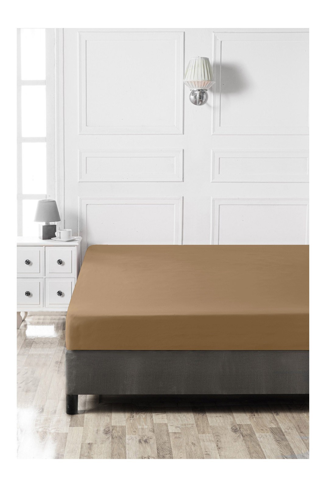 Drap housse simple renforcé - 90x200+30 - Light Brown - 124