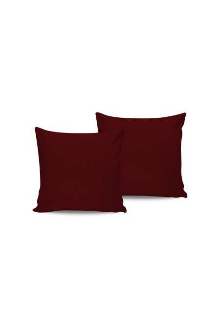 Ensemble de taies d'oreiller en satin - 60x60 - Maroon - 132