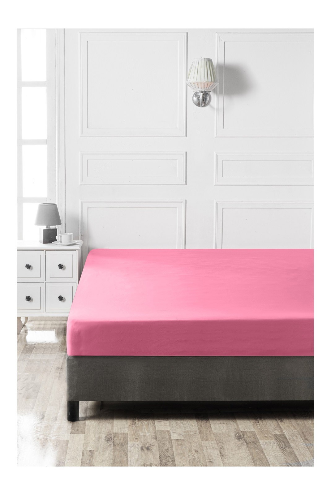 Drap housse renforcé King - 160x200+30 - Pink - 127