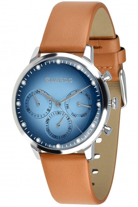 Montre - GUARDO - Silver/Blue/Camel - 012430-1