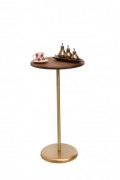 Table d'appoint - Gold / Walnut - R1164