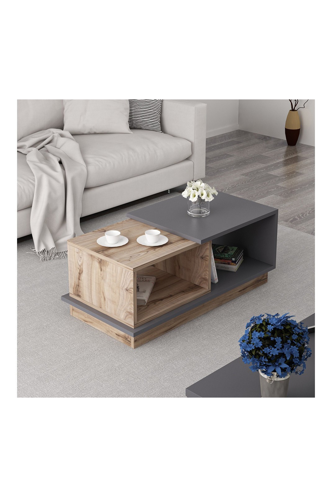 Table basse - Anthracite / Oak - C1201