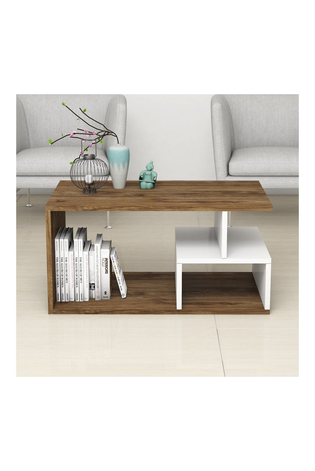 Table basse - Dark Walnut / White - A1146