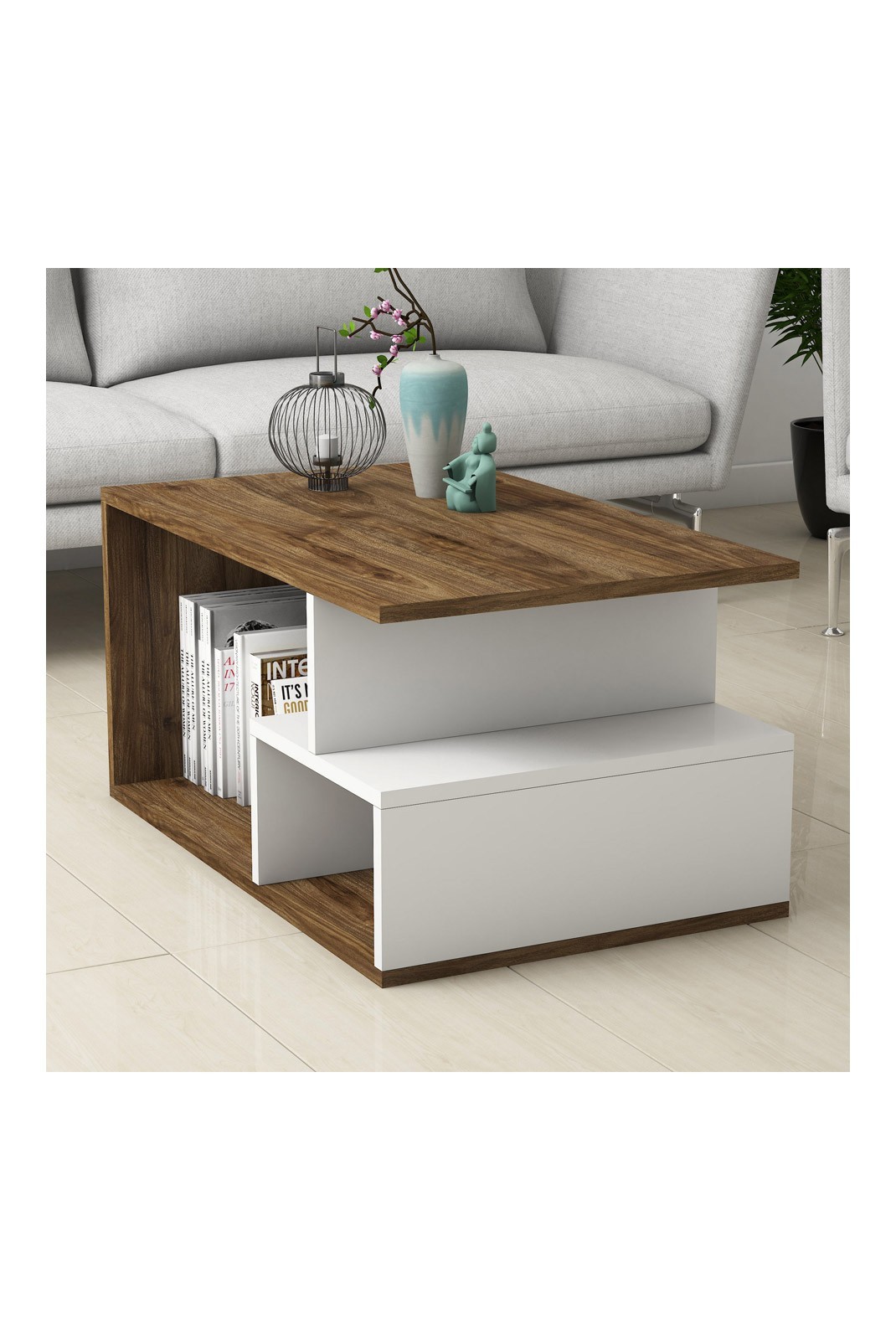 Table basse - Dark Walnut / White - A1146