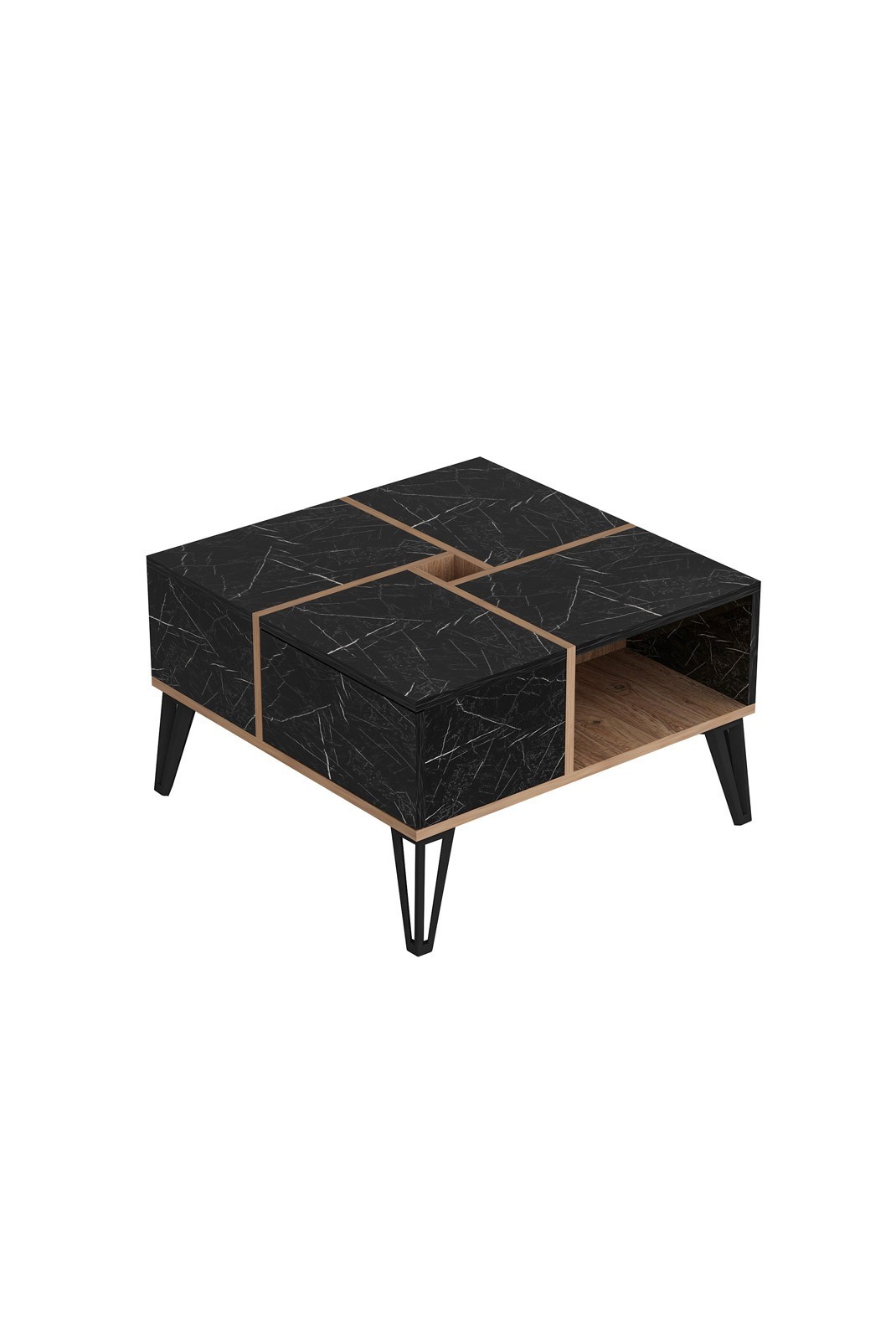 Table basse - Black / Walnut / White - L1415