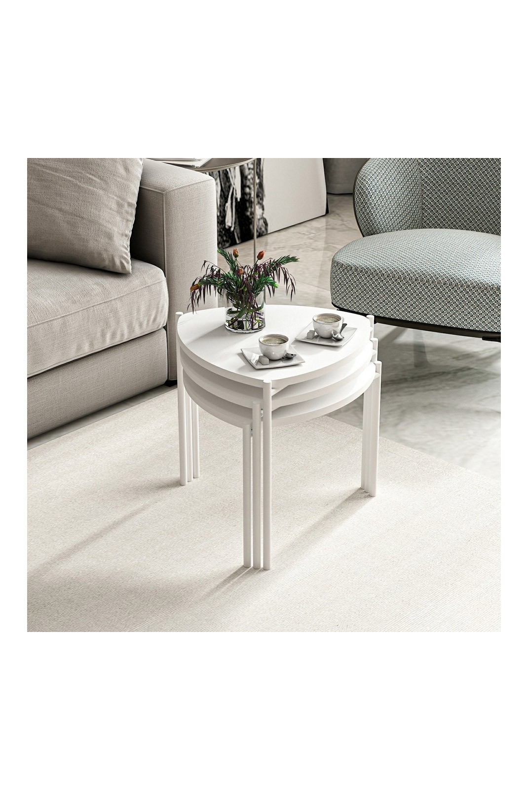 Table gigogne (3 pièces) - White - R1222