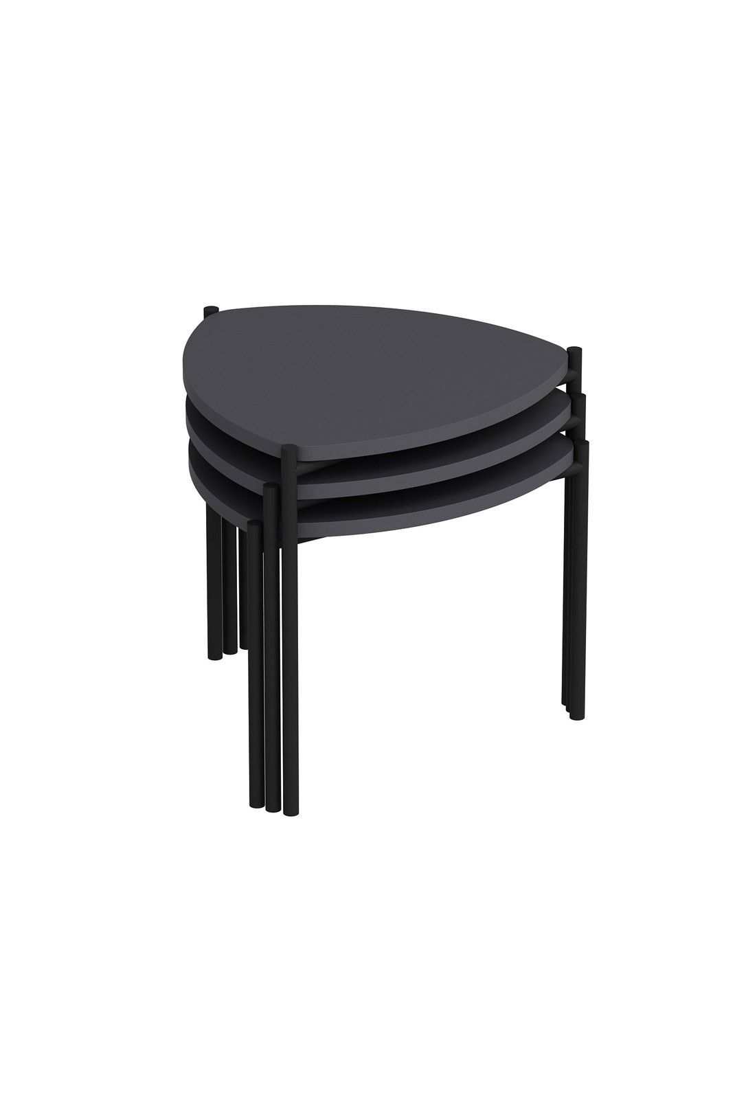 Table gigogne (3 pièces) - Anthracite - R1223