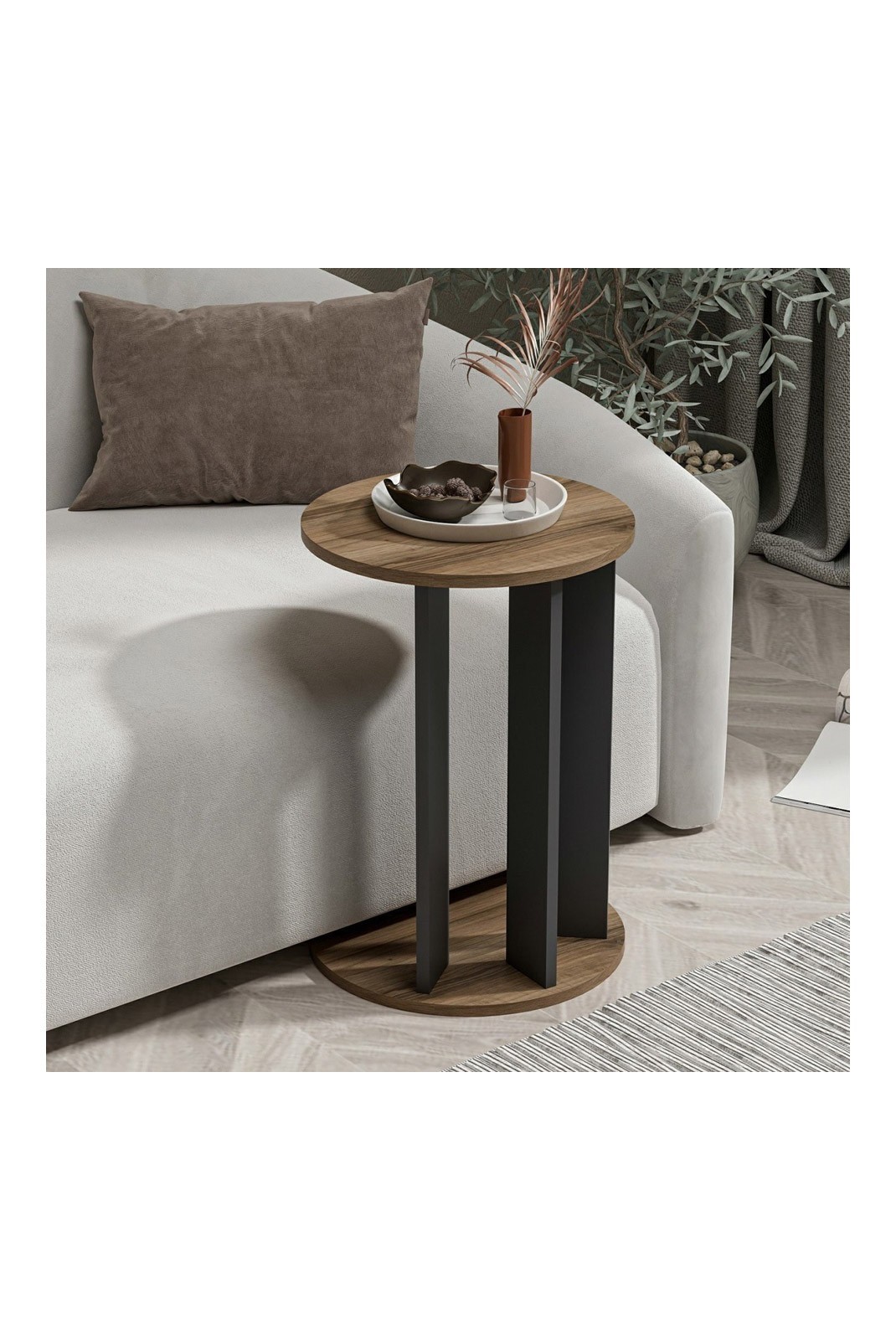 Table d'appoint - Walnut / Anthracite - R1227