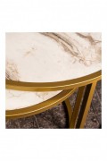 Table gigogne (2 pièces) - Gold / White - L1233