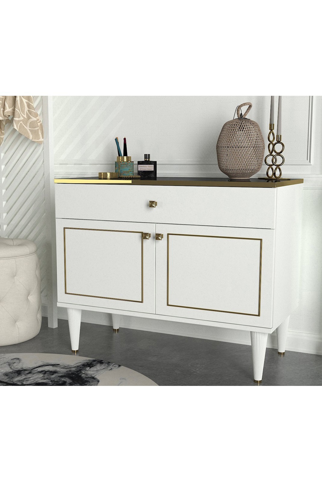 Buffet - White / Gold / Black - H3524