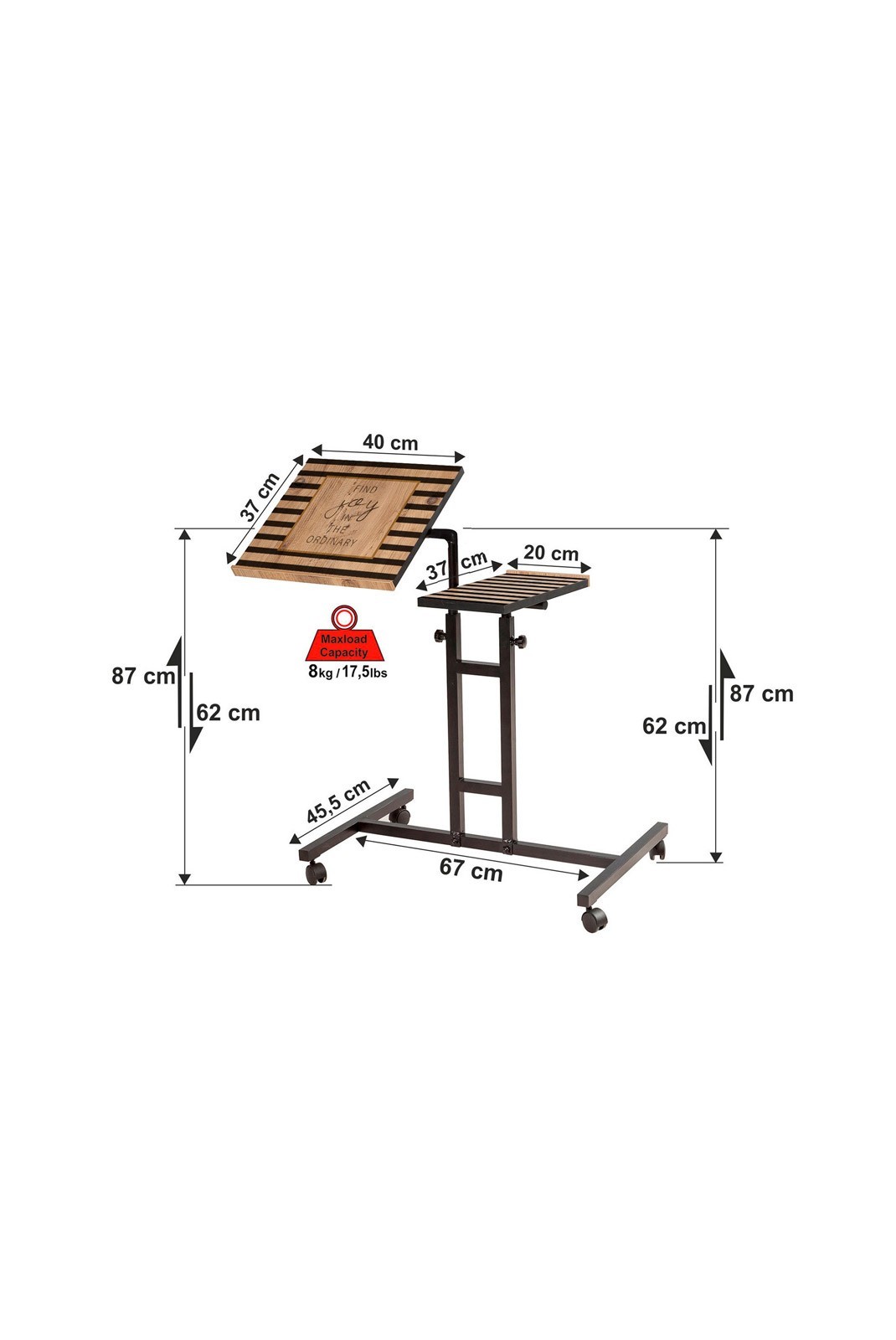 Bureau debout pour ordinateur portable - Atlantic Pine / Black - H2815