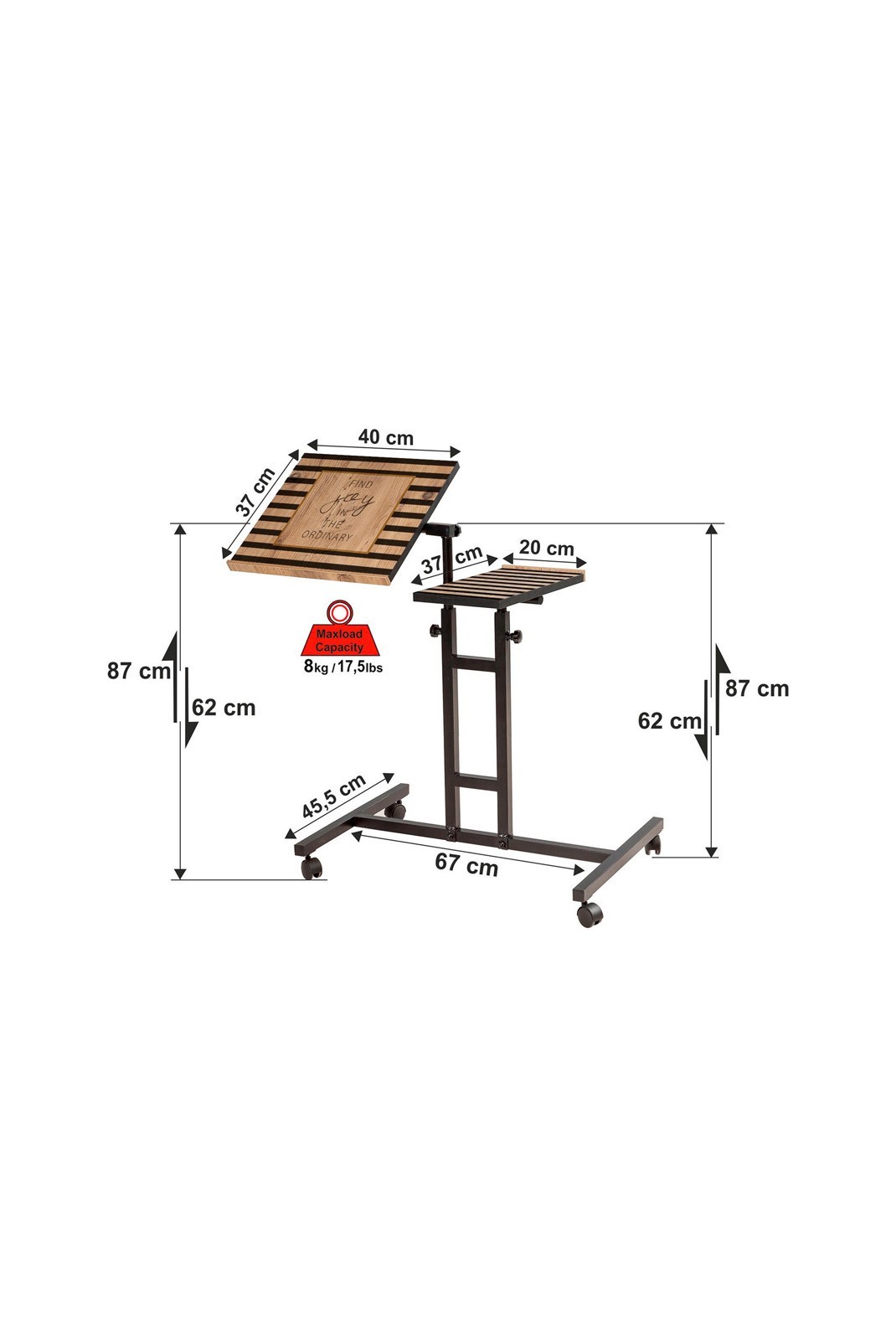 Bureau debout pour ordinateur portable - Atlantic Pine / Black - H2816